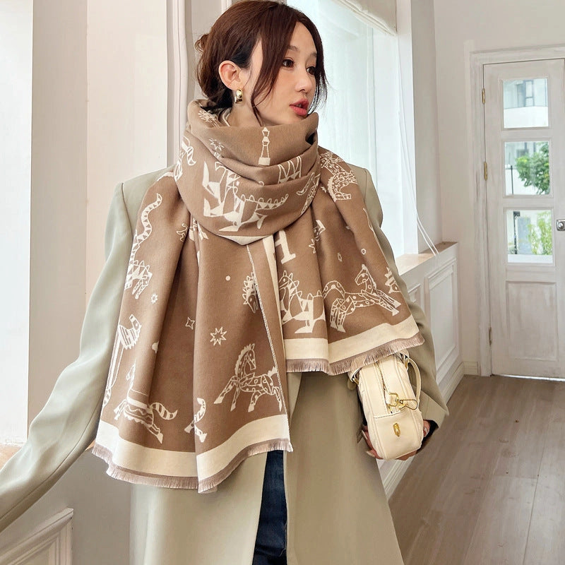 Double-Sided Soft-Woven Winter Shawl - Eastern Aura product image 8