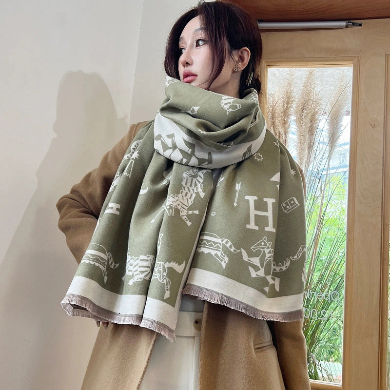 Double-Sided Soft-Woven Winter Shawl - Eastern Aura product image 9