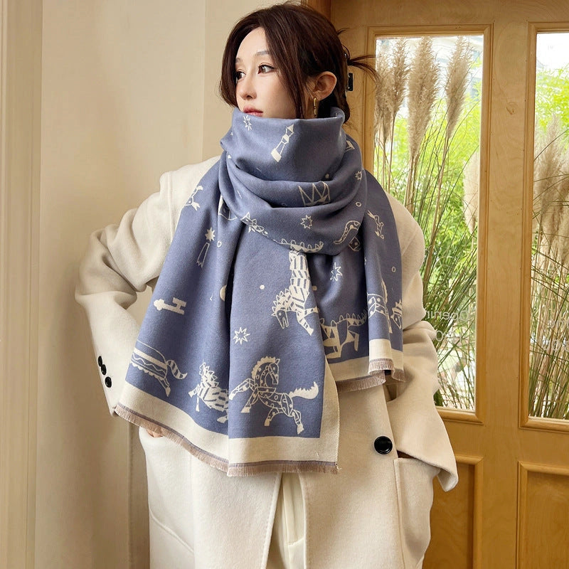 Double-Sided Soft-Woven Winter Shawl - Eastern Aura product image 10
