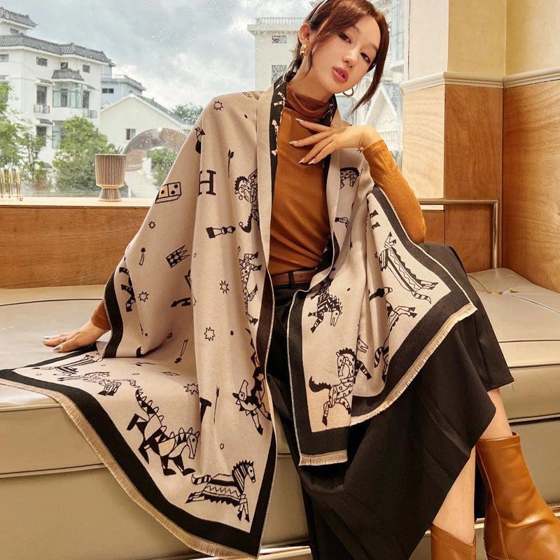 Double-Sided Soft-Woven Winter Shawl - Eastern Aura product image 11
