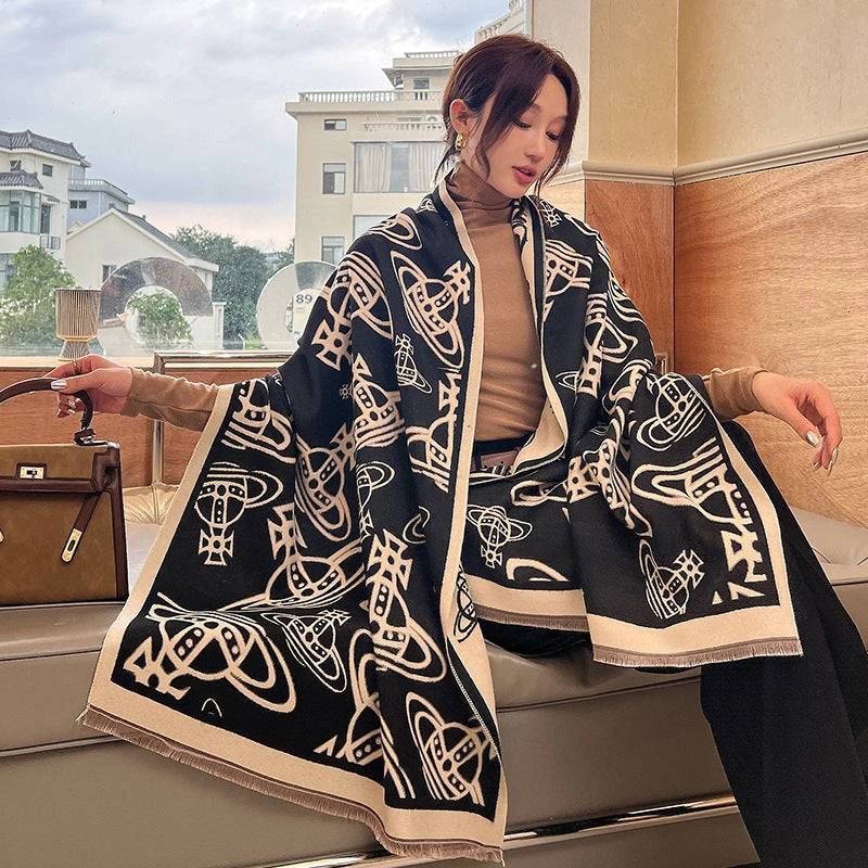 Double-Sided Soft-Woven Winter Shawl - Eastern Aura product image 12