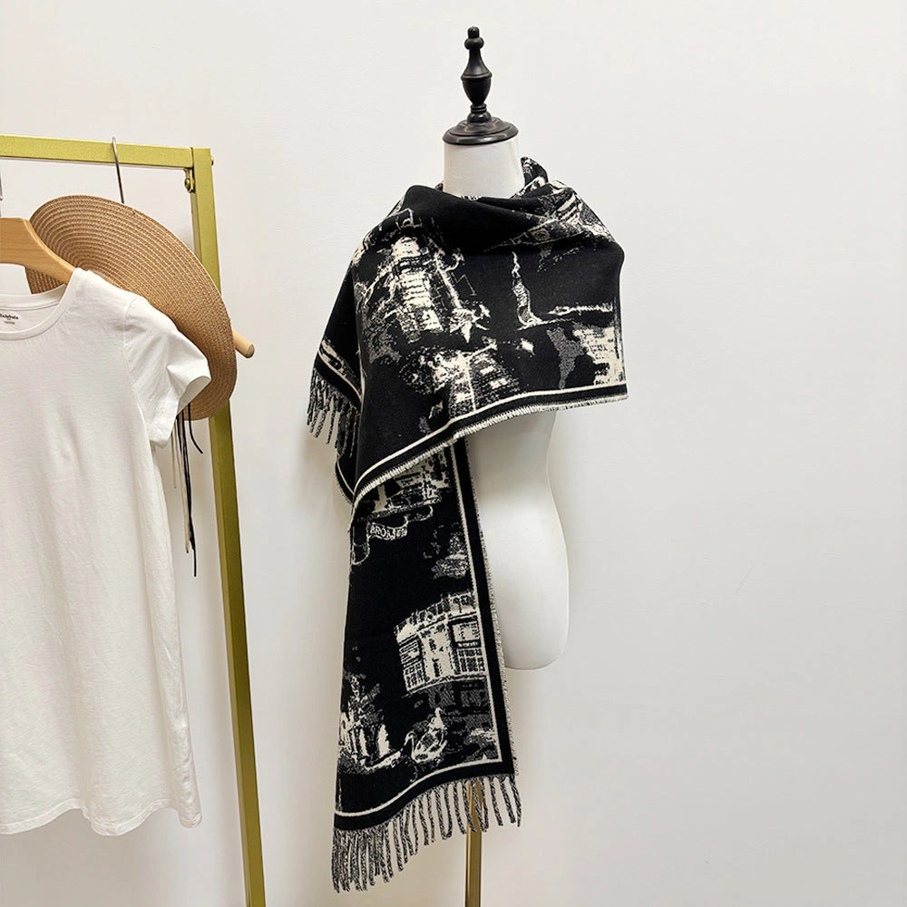 Celestial Motif Soft-Woven Shawl - Eastern Aura product image 6
