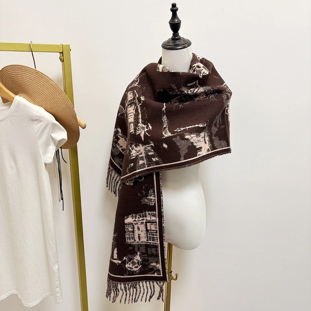 Celestial Motif Soft-Woven Shawl - Eastern Aura product image 7