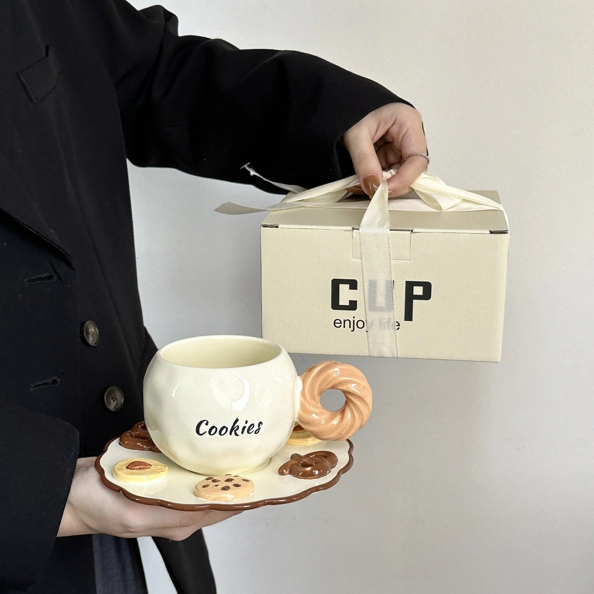Biscuit Glaze Latte Cup & Saucer - Eastern Aura product image 3