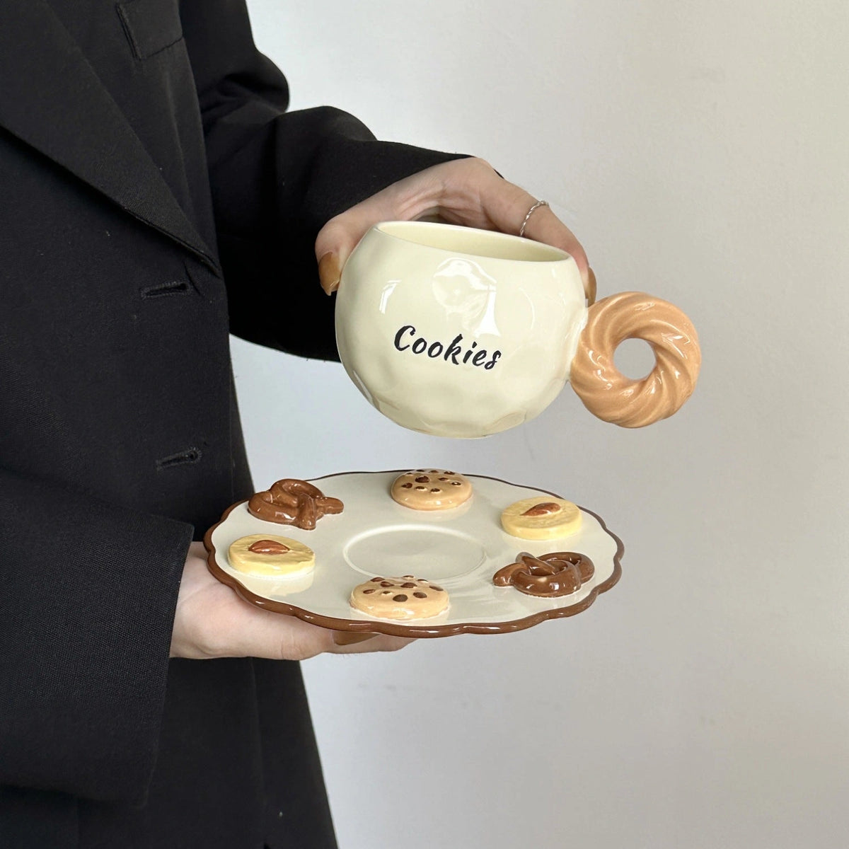 Biscuit Glaze Latte Cup & Saucer - Eastern Aura product image 4