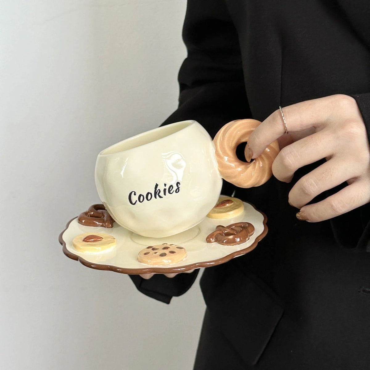 Biscuit Glaze Latte Cup & Saucer - Eastern Aura product image 5