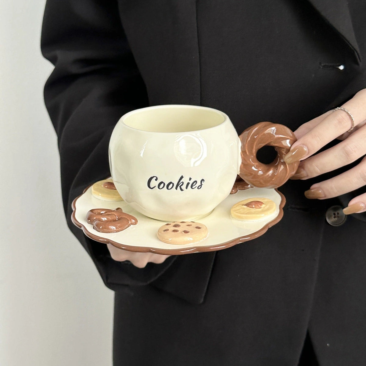 Biscuit Glaze Latte Cup & Saucer - Eastern Aura product image 8