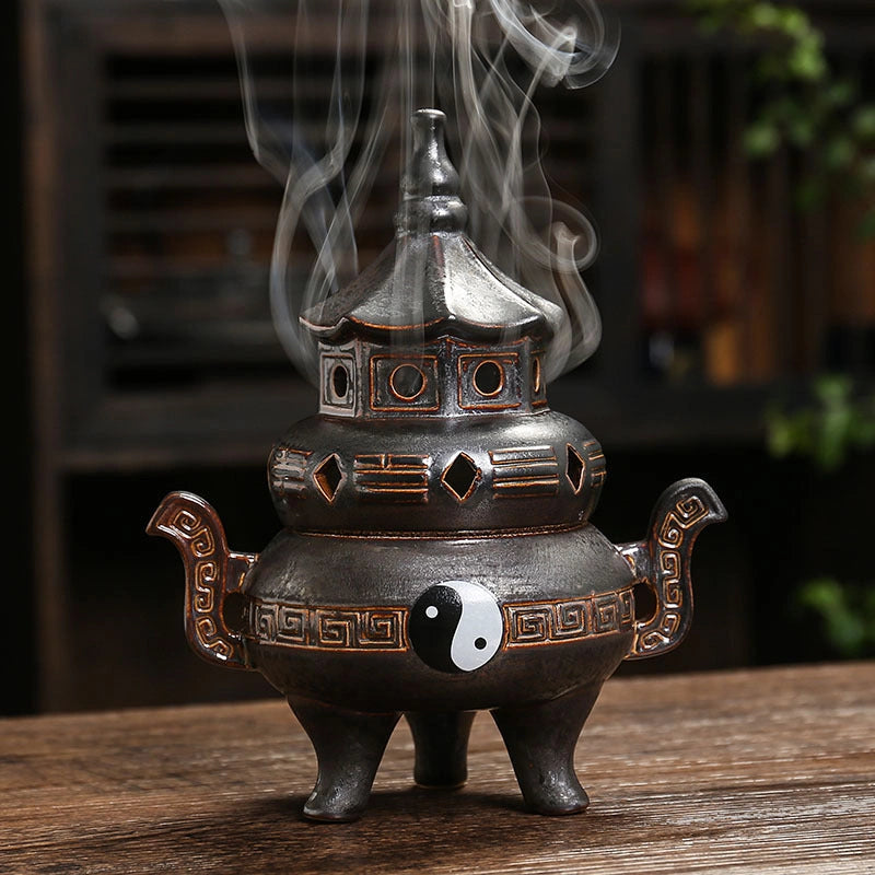 Tai Chi Bagua Ceramic Incense Burner - Eastern Aura hero image 1