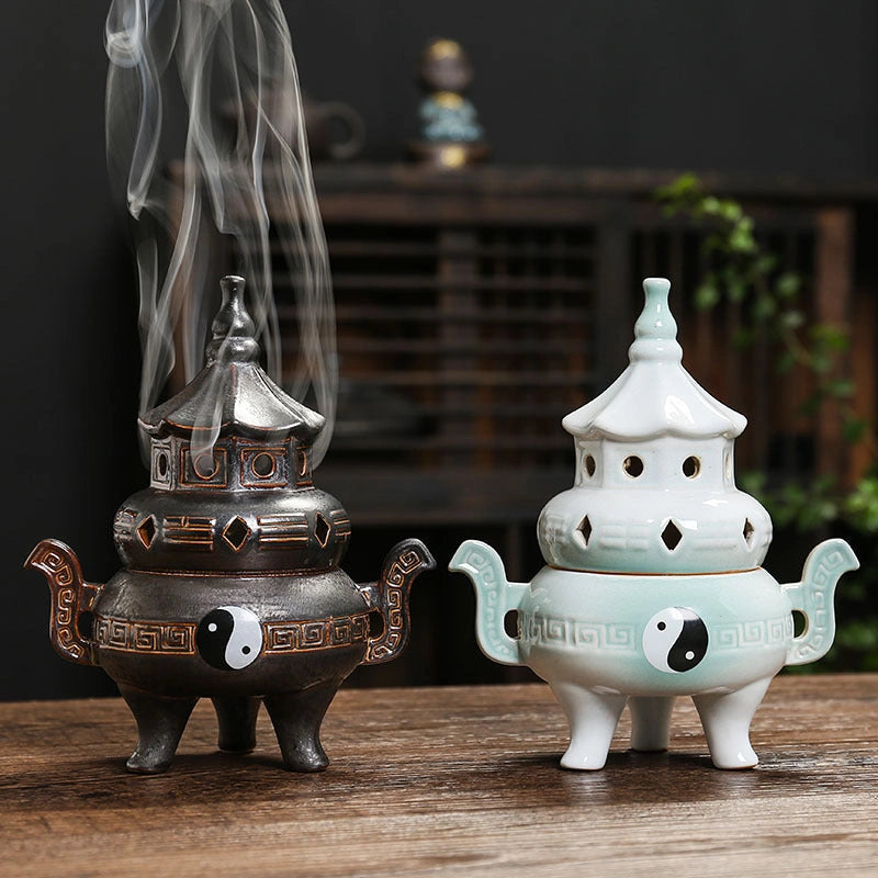 Tai Chi Bagua Ceramic Incense Burner - Eastern Aura product image 3