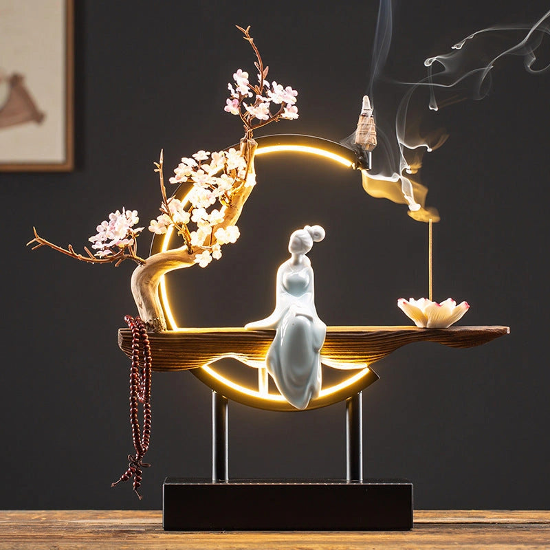 Luminous Ring Backflow Incense Burner - Eastern Aura product image 1