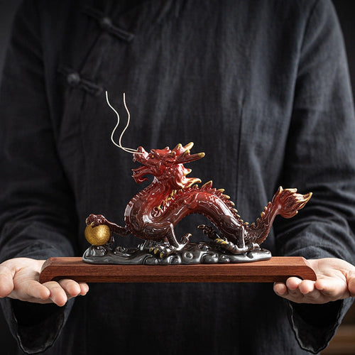 Celadon Dragon Desk Sculpture - Eastern Aura detail image 2