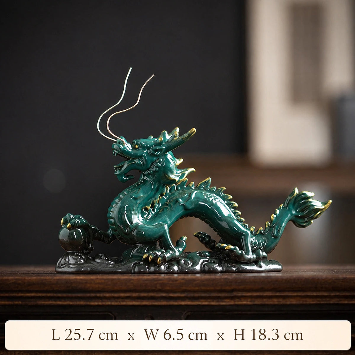 Celadon Dragon Desk Sculpture - Eastern Aura product image 6