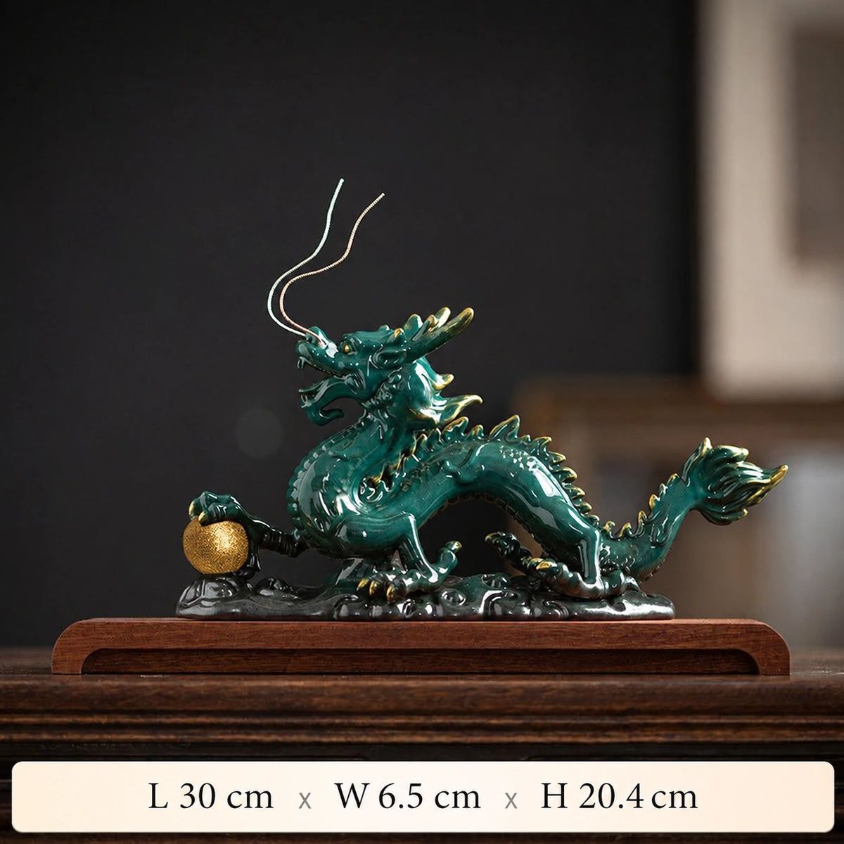 Celadon Dragon Desk Sculpture - Eastern Aura product image 9