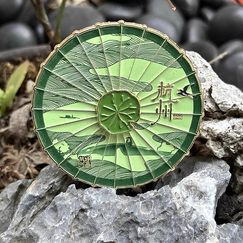 West Lake Oil-Paper Umbrella Art Magnet - Eastern Aura product image 4