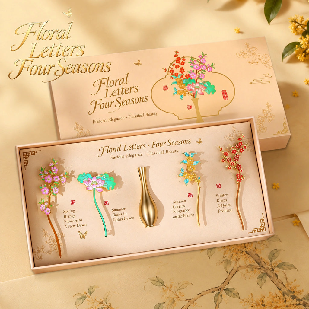 Eastern Aura Four Seasons Floral Bookmark Gift Set — hero product image 1