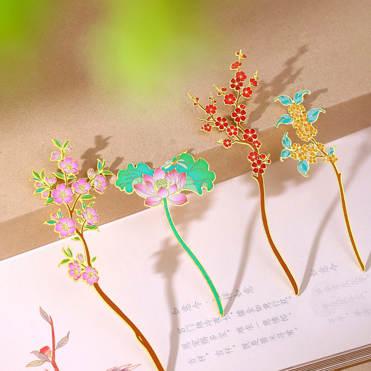 Eastern Aura Four Seasons Floral Bookmark Gift Set — product detail image 3