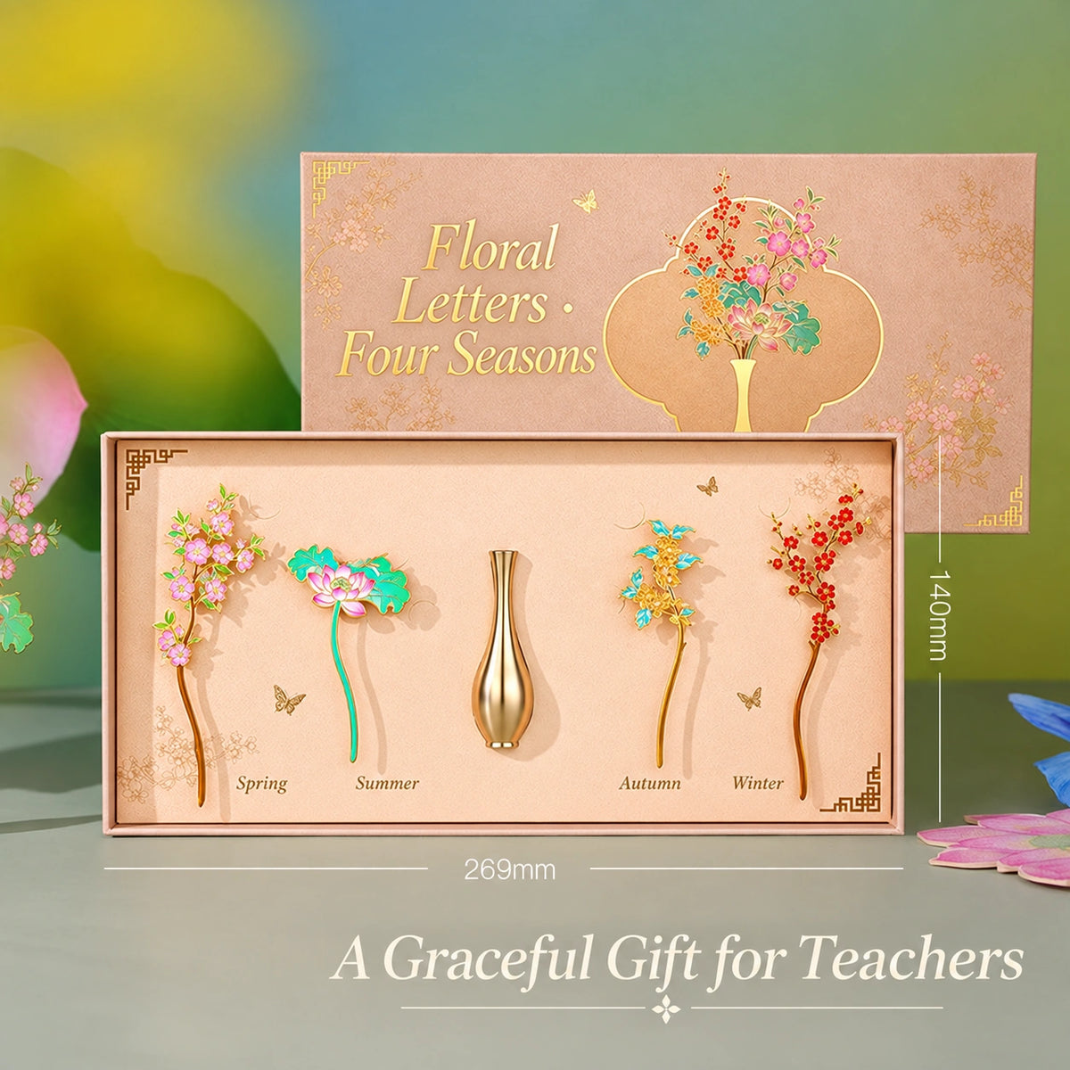 Eastern Aura Four Seasons Floral Bookmark Gift Set — product detail image 8