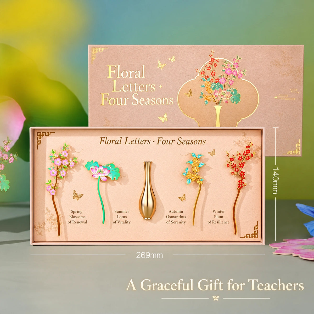 Eastern Aura Four Seasons Floral Bookmark Gift Set — product detail image 9