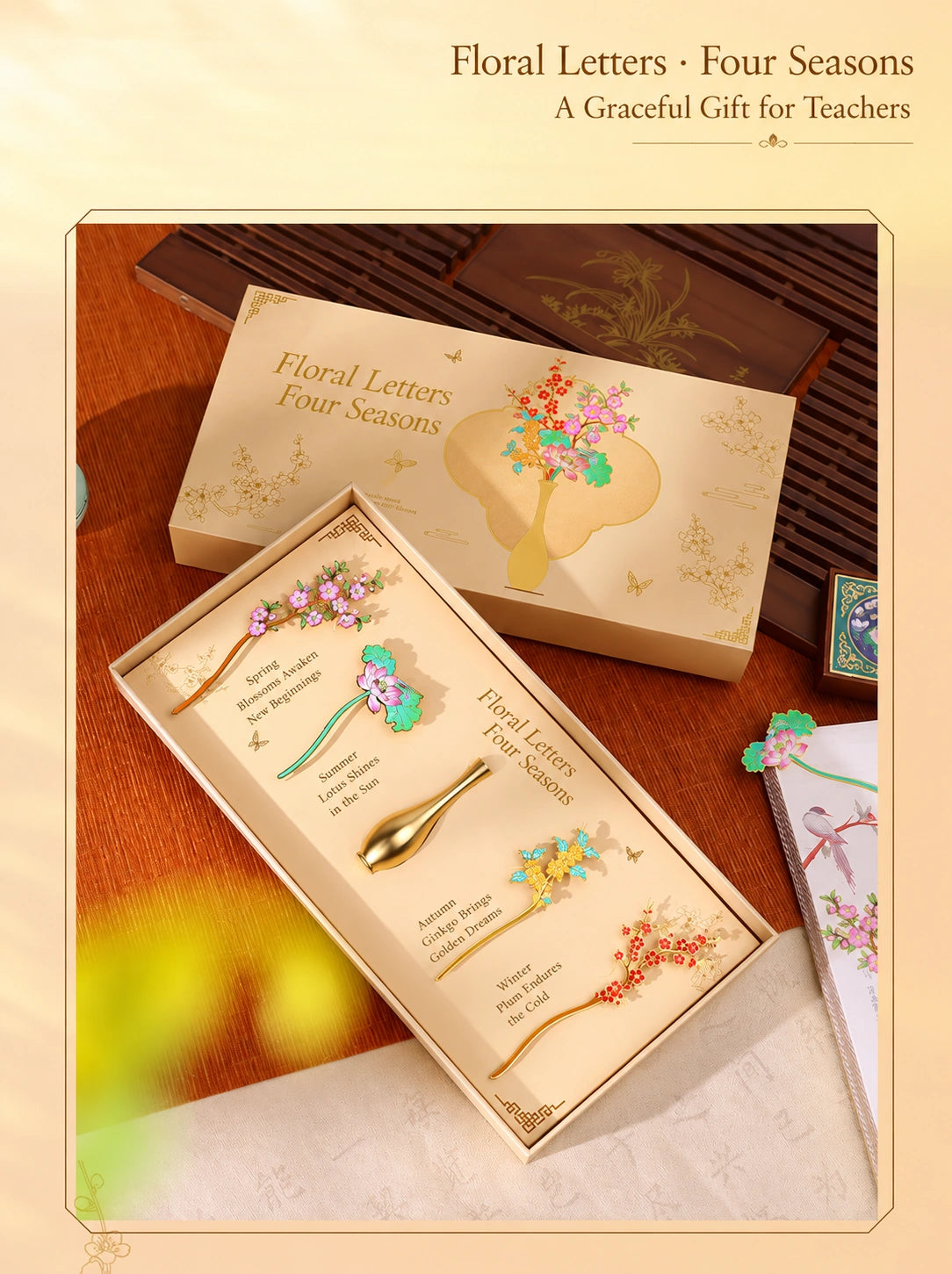 Eastern Aura Four Seasons Floral Bookmark Gift Set — product detail image 10