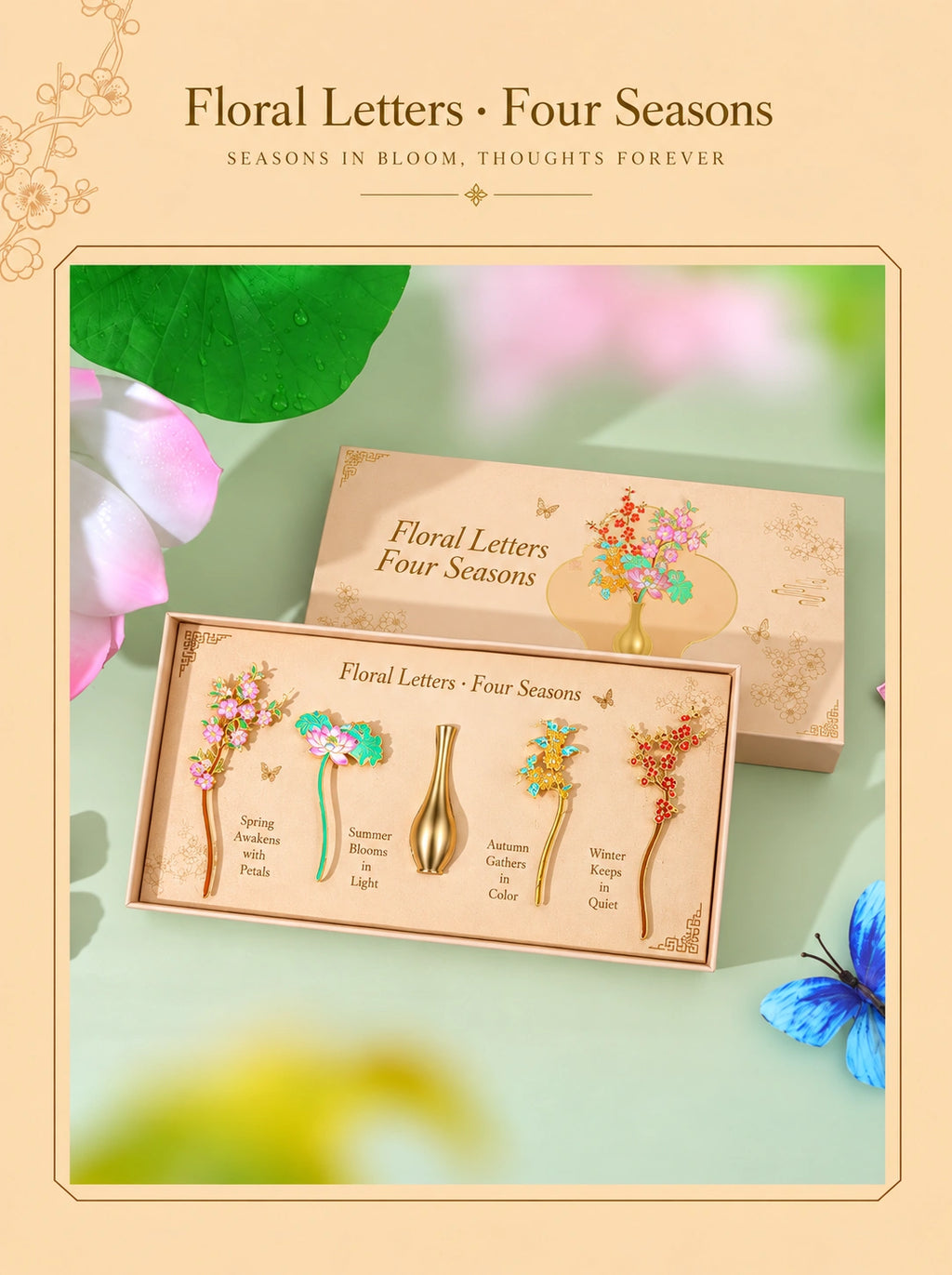 Eastern Aura Four Seasons Floral Bookmark Gift Set — product detail image 11