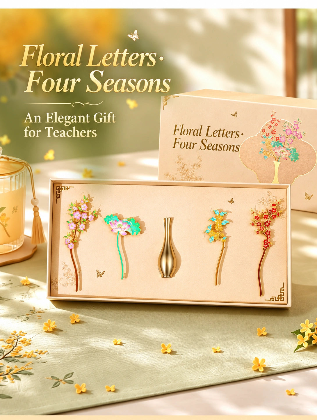 Eastern Aura Four Seasons Floral Bookmark Gift Set — product detail image 21