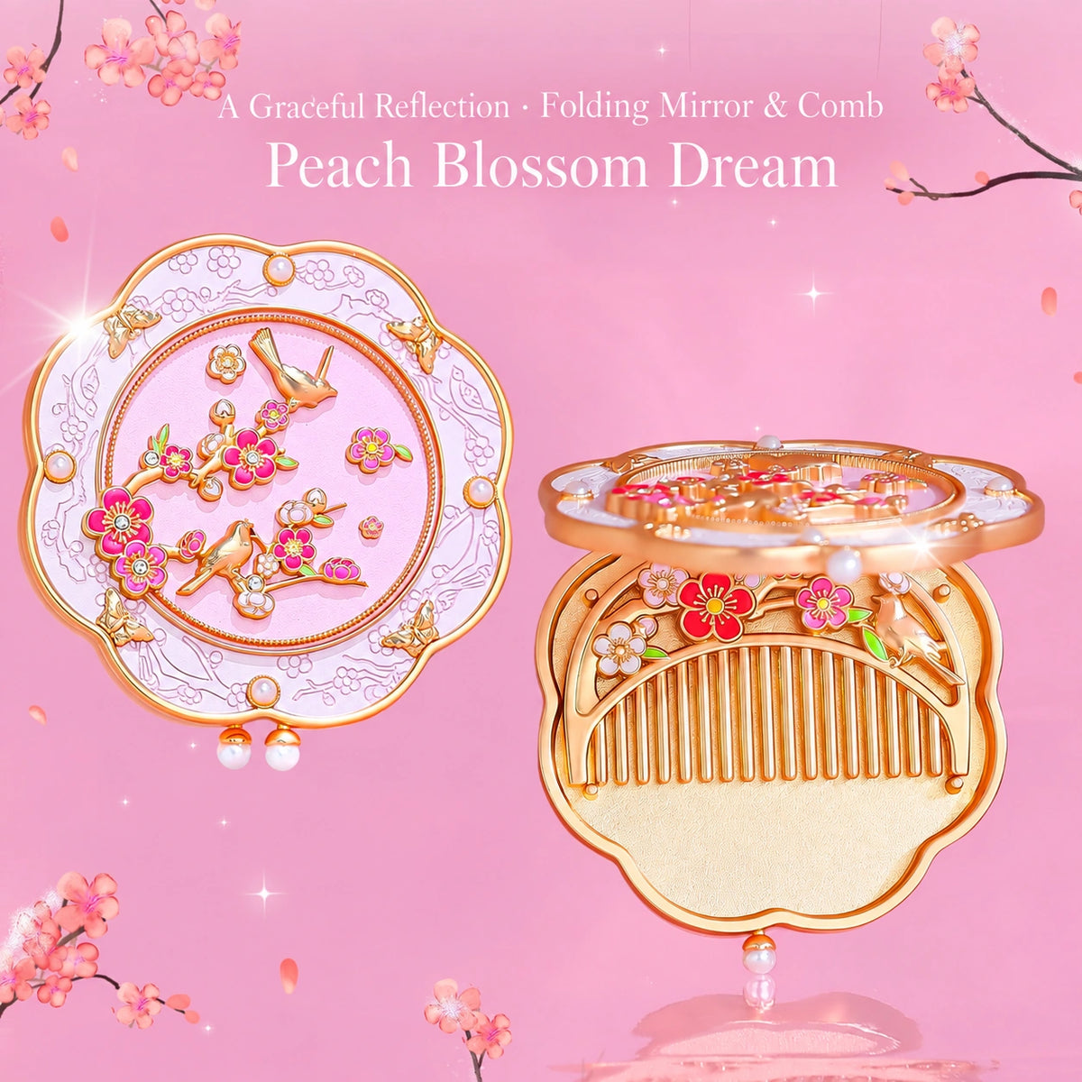 Eastern Aura Phoenix Crown Vanity Mirror & Comb Set — hero product image 1