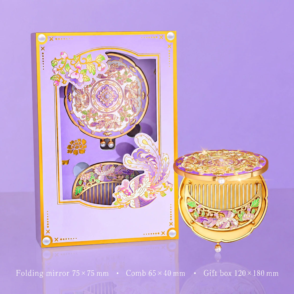 Eastern Aura Phoenix Crown Vanity Mirror & Comb Set — product detail image 15