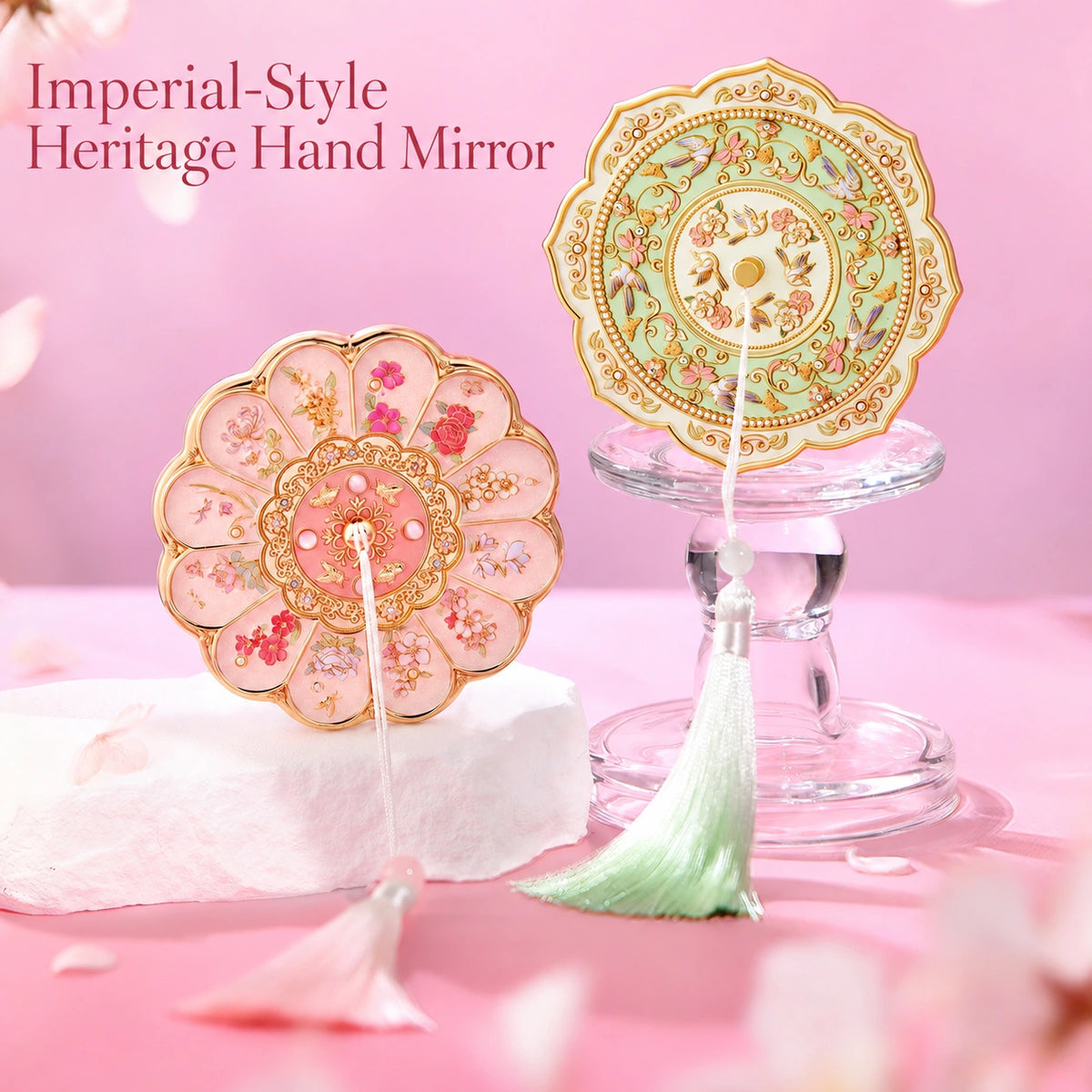 Eastern Aura Forbidden City Relief Hand Mirror — hero product image 1
