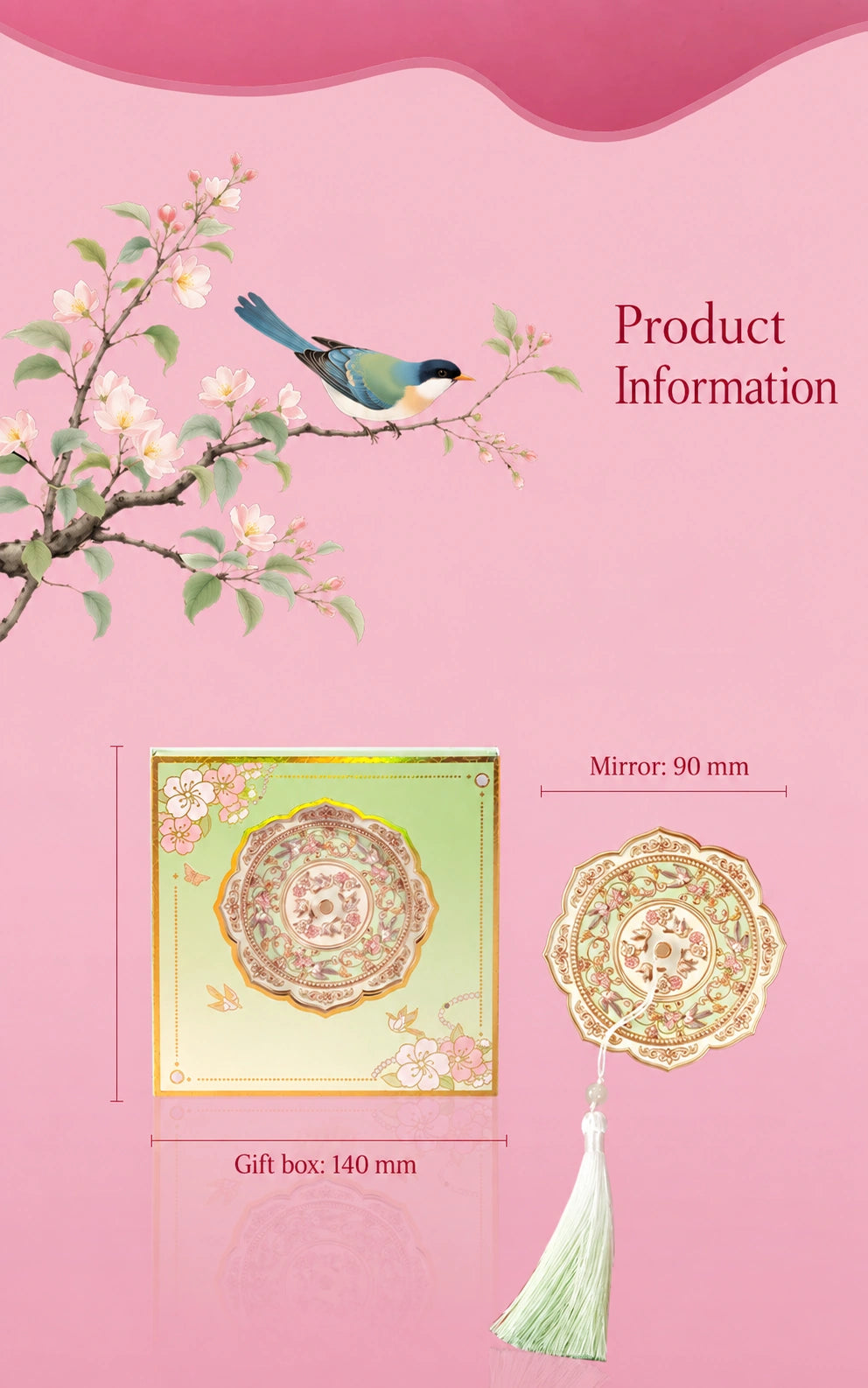 Eastern Aura Forbidden City Relief Hand Mirror — product detail image 10