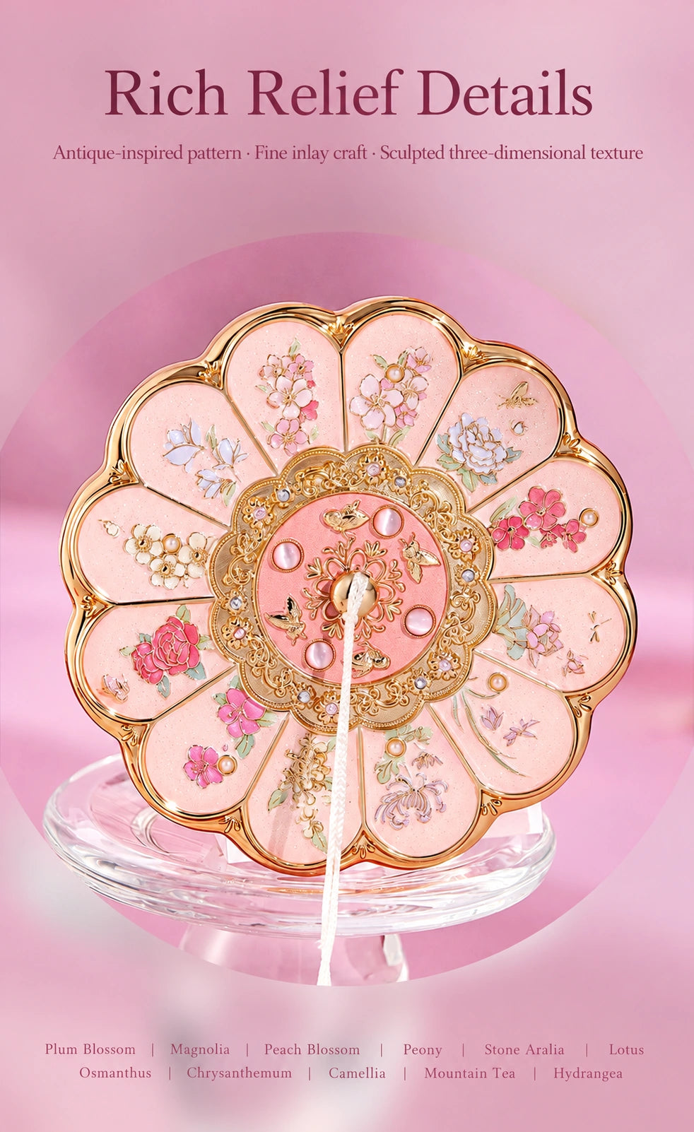 Eastern Aura Forbidden City Relief Hand Mirror — product detail image 16