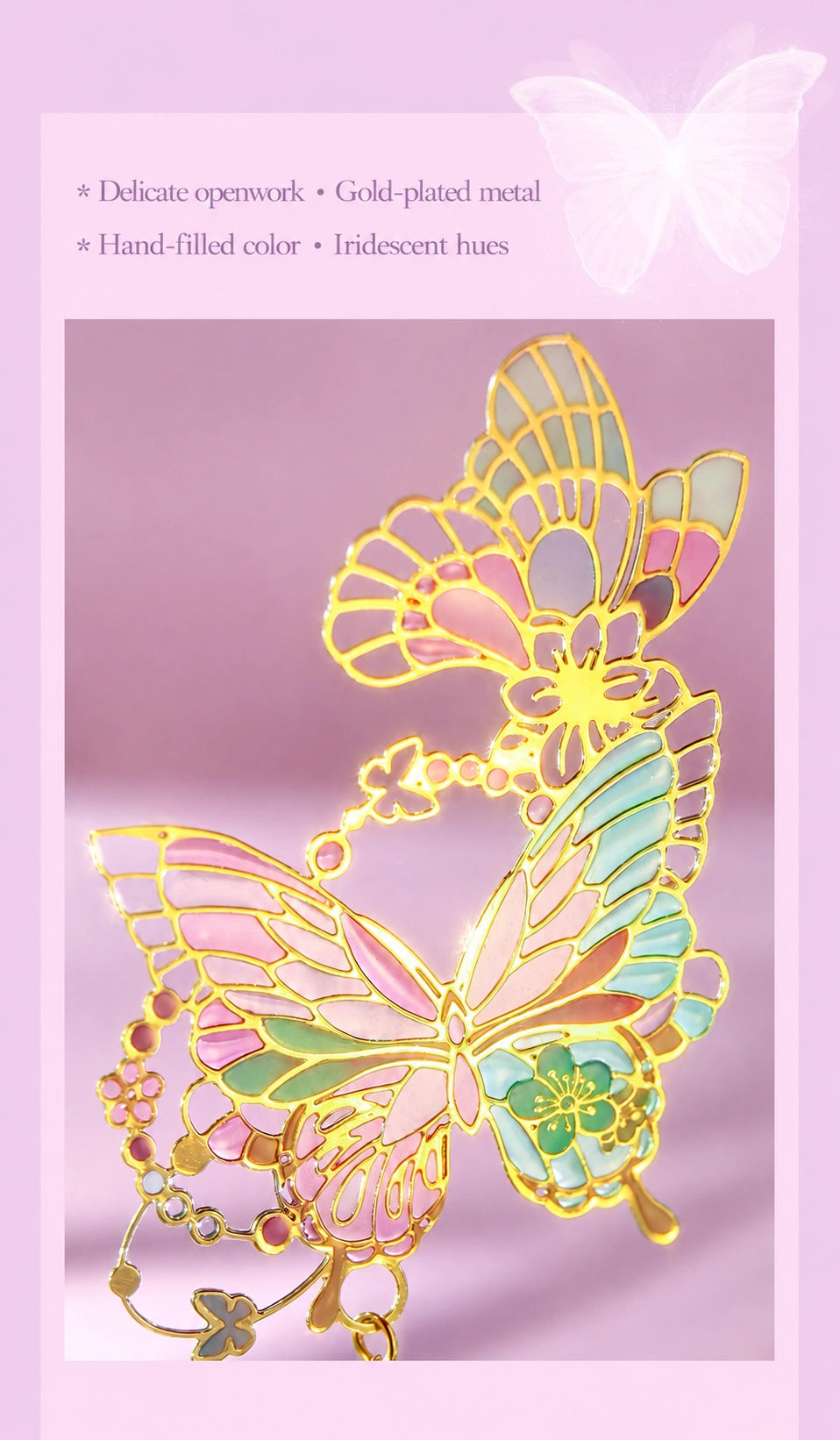 Eastern Aura Butterfly Oil-Painting Bookmark — product detail image 13