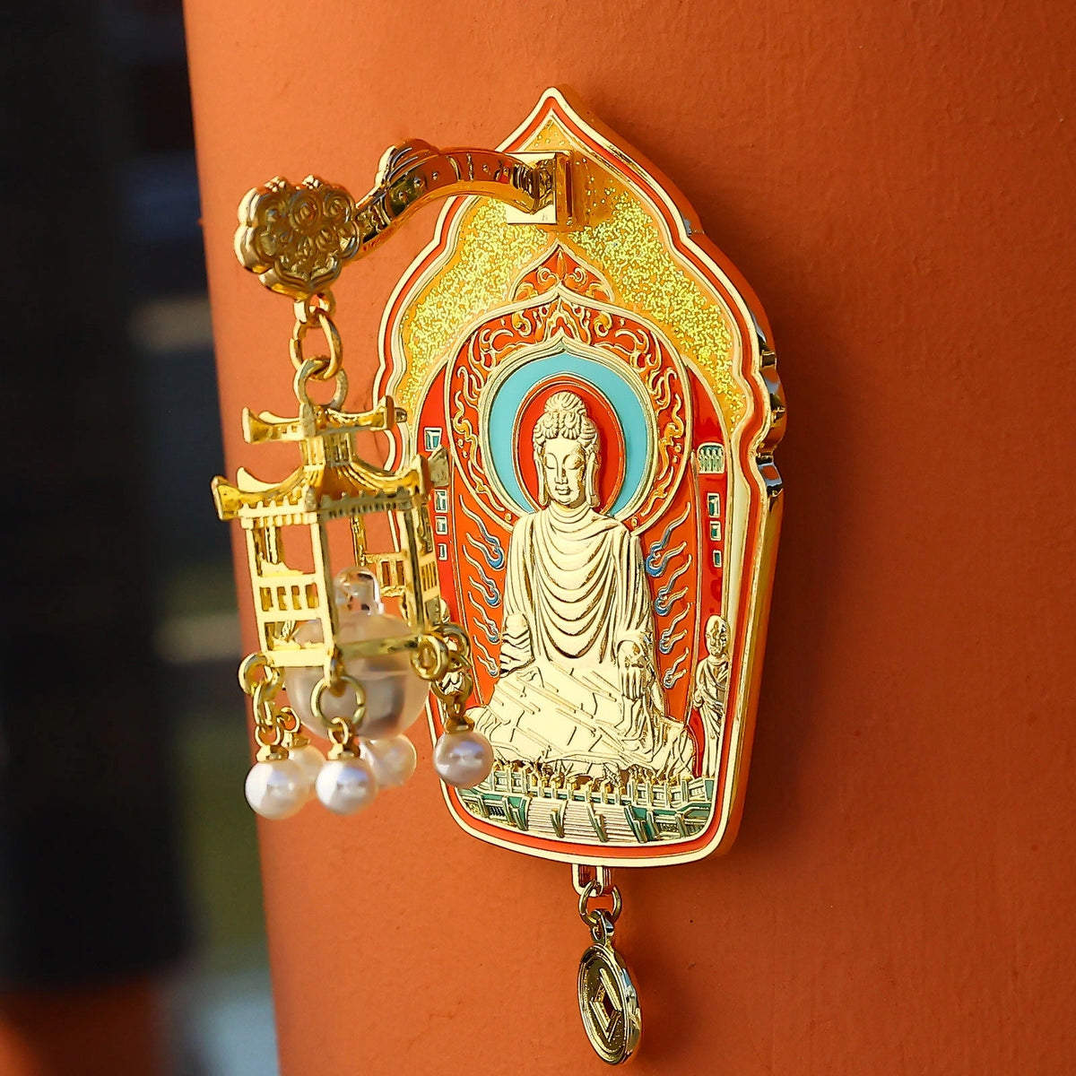 Eastern Aura Palace Lantern Enamel Art Magnet — product detail image 3