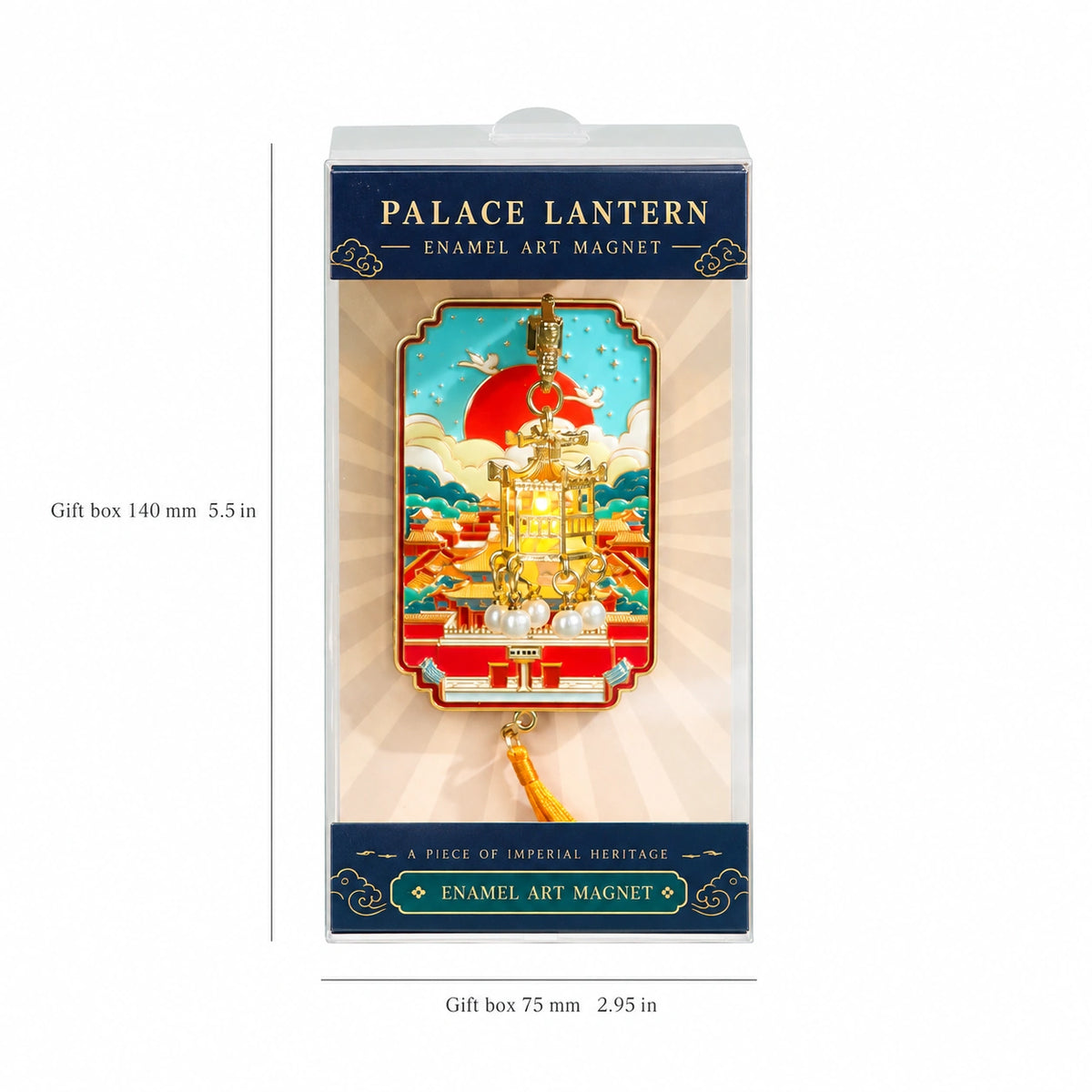 Eastern Aura Palace Lantern Enamel Art Magnet — product detail image 5
