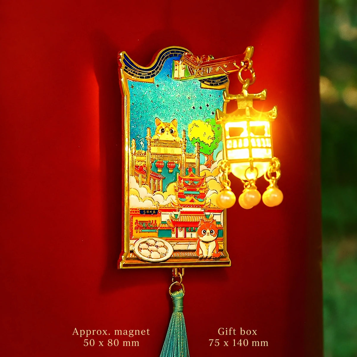 Eastern Aura Palace Lantern Enamel Art Magnet — product detail image 12