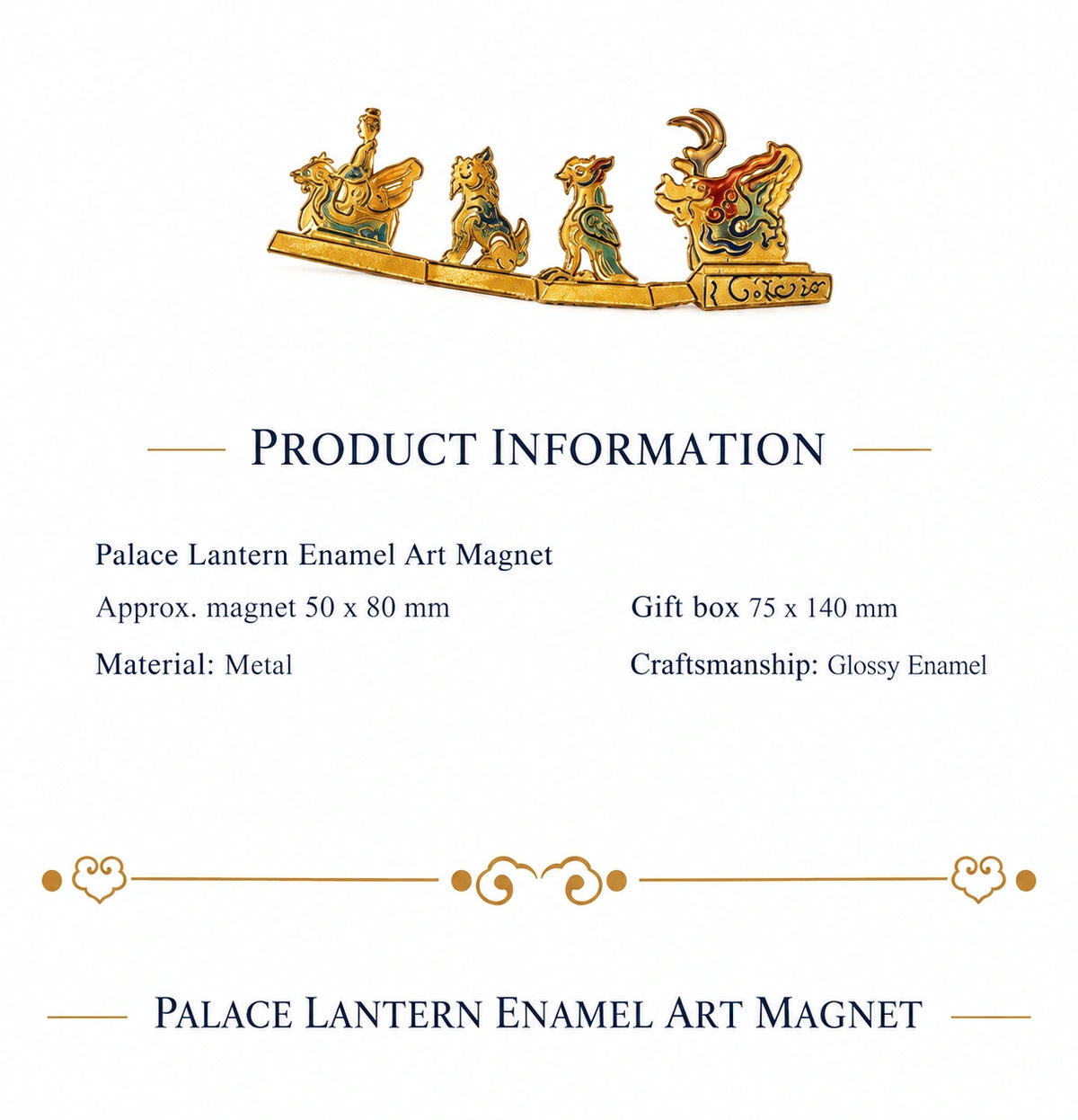 Eastern Aura Palace Lantern Enamel Art Magnet — product detail image 22