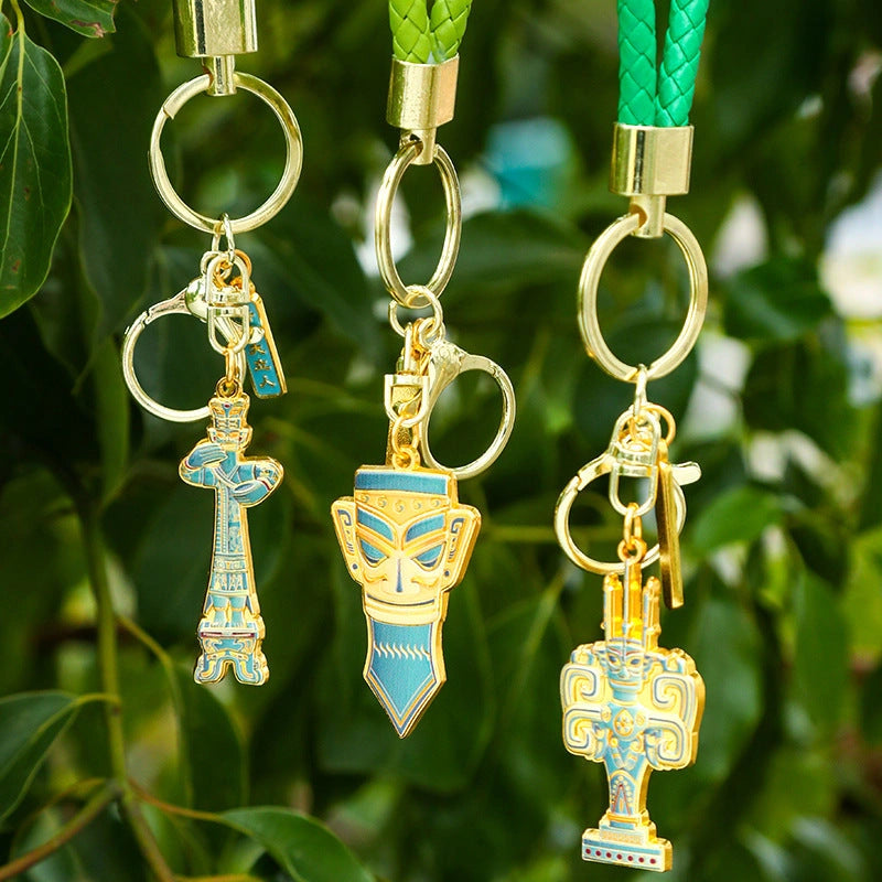 Eastern Aura Sanxingdui Metal Keychain — hero product image 1
