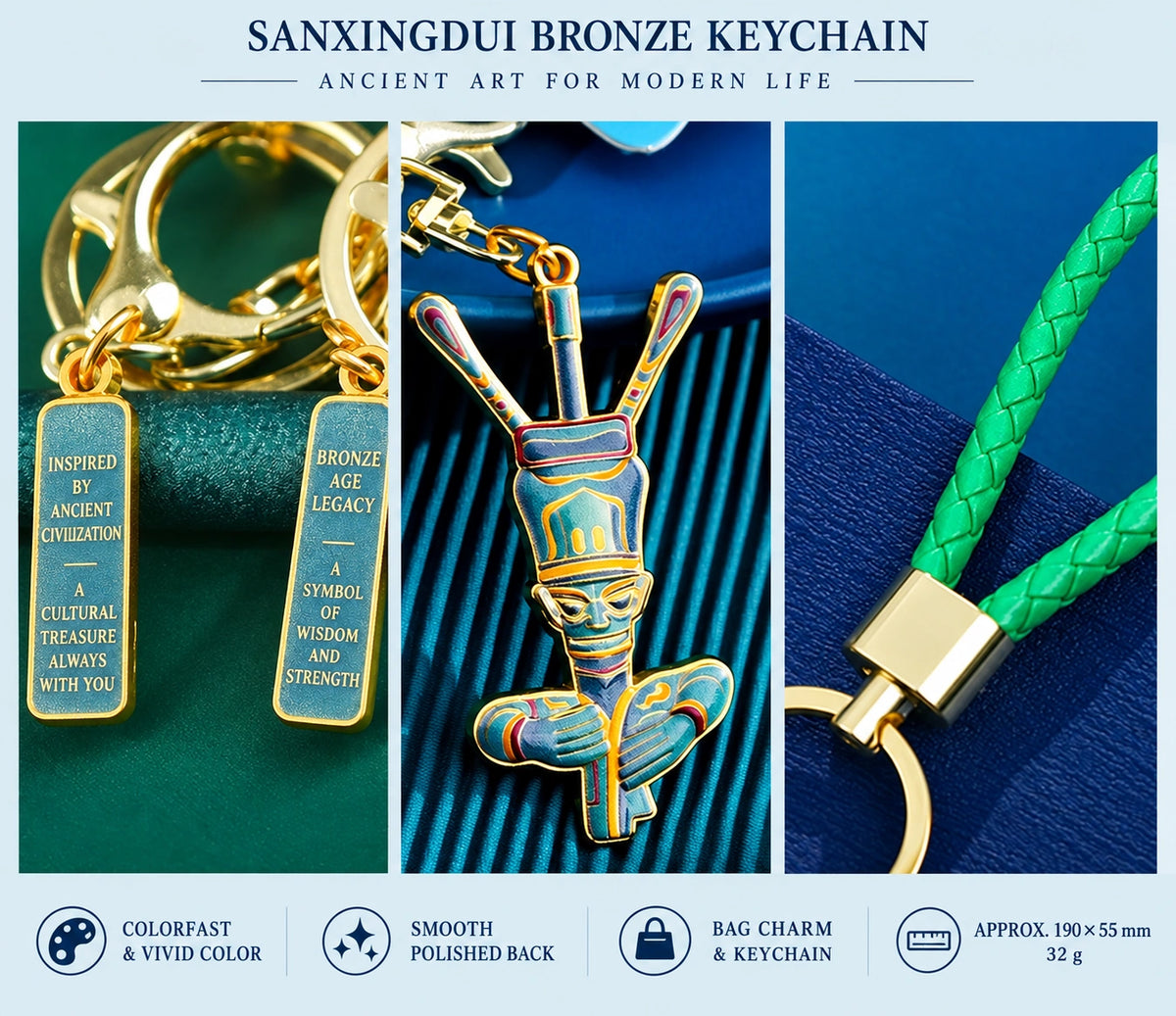 Eastern Aura Sanxingdui Metal Keychain — product detail image 23
