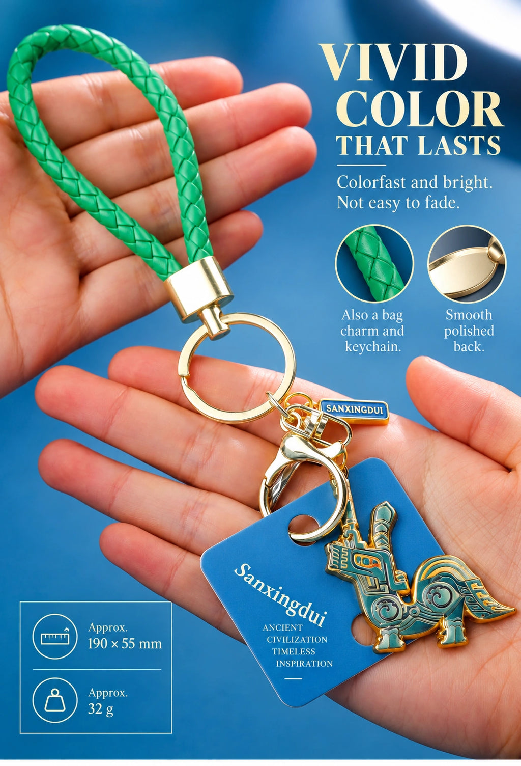Eastern Aura Sanxingdui Metal Keychain — product detail image 25