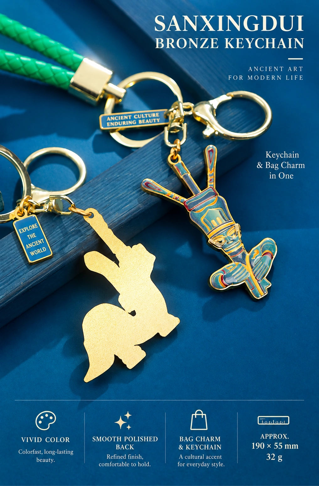 Eastern Aura Sanxingdui Metal Keychain — product detail image 26