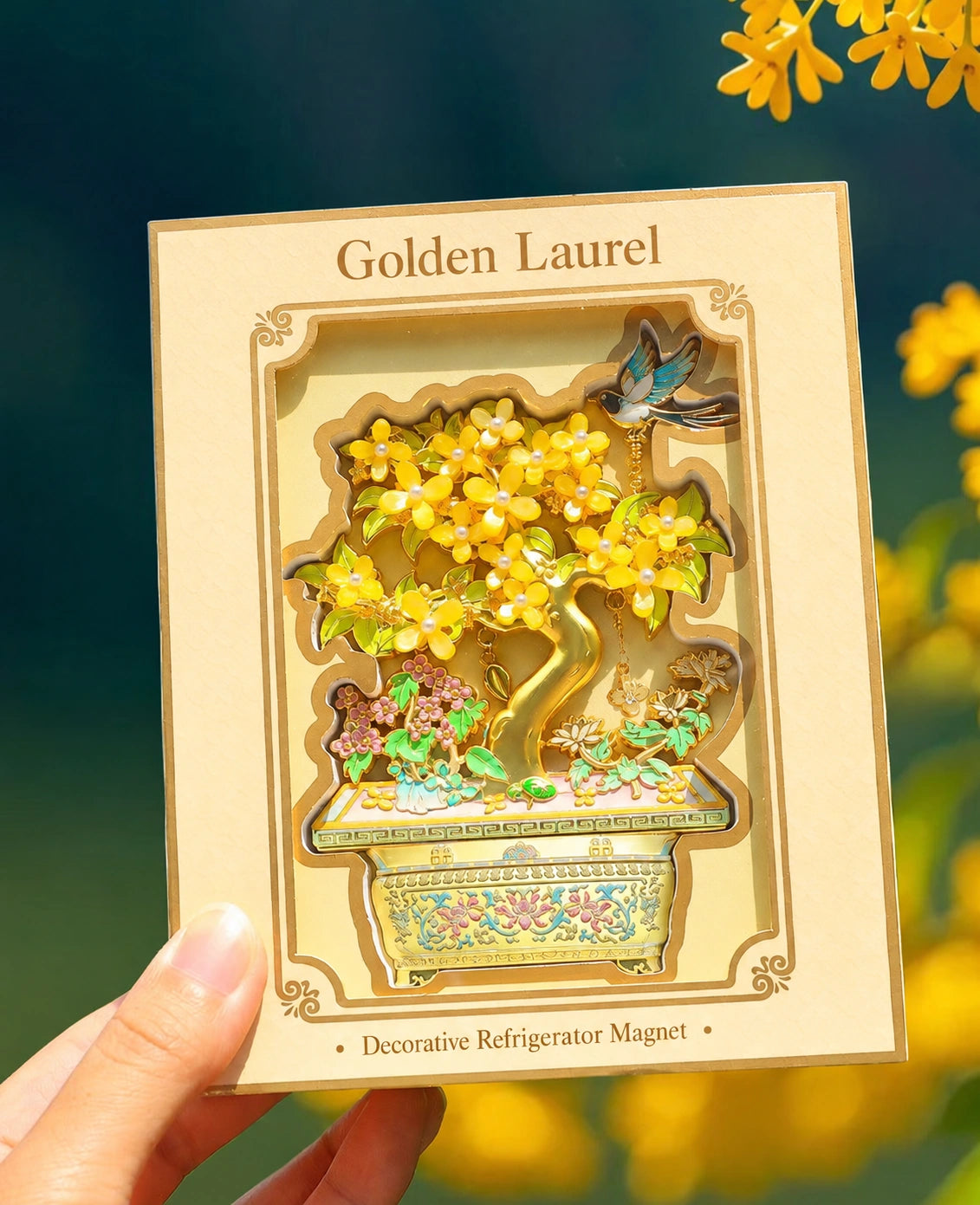 Eastern Aura Golden Laurel Heritage Art Magnet — product detail image 17
