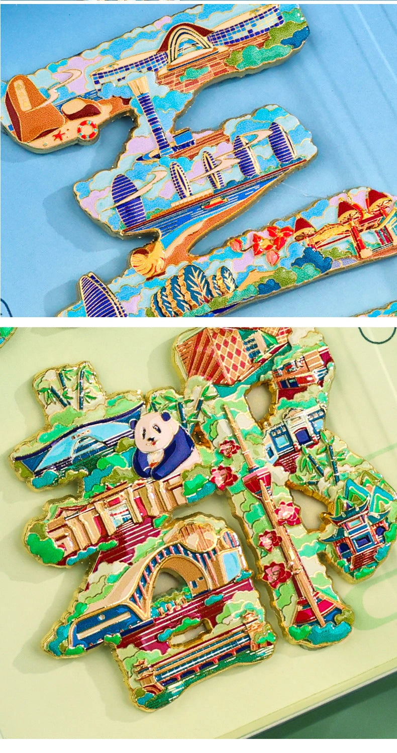 Eastern Aura City Lettering Travel Art Magnet — product detail image 56