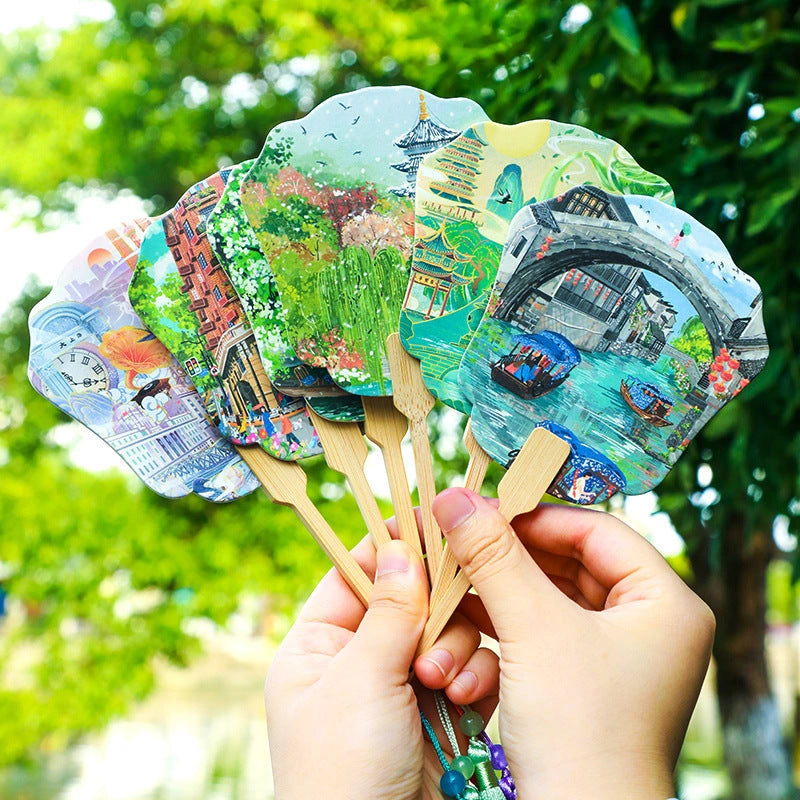 Eastern Aura Four Towers AR Folding Fan Magnet — hero product image 1