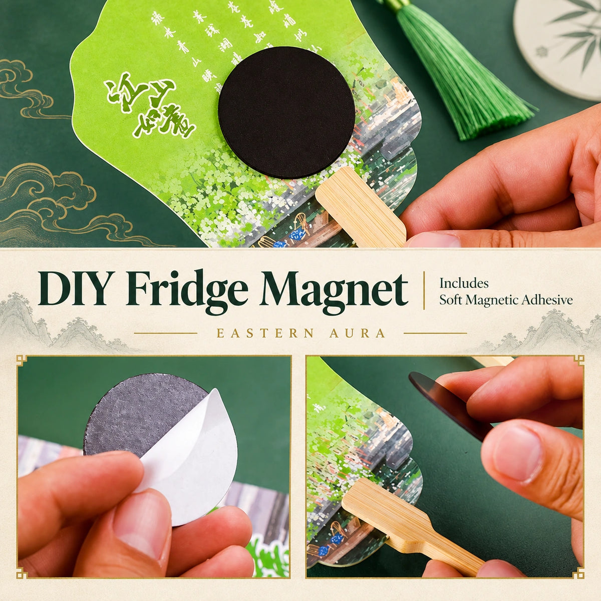 Eastern Aura Four Towers AR Folding Fan Magnet — product detail image 2