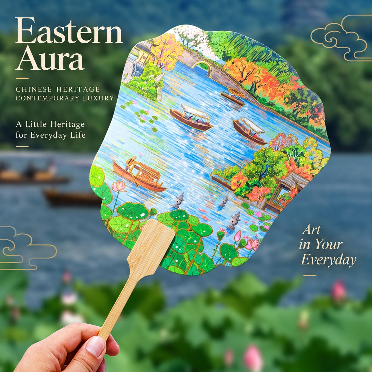 Eastern Aura Four Towers AR Folding Fan Magnet — product detail image 3