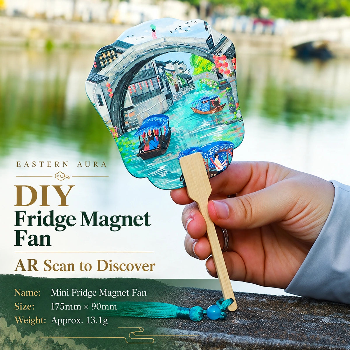 Eastern Aura Four Towers AR Folding Fan Magnet — product detail image 12