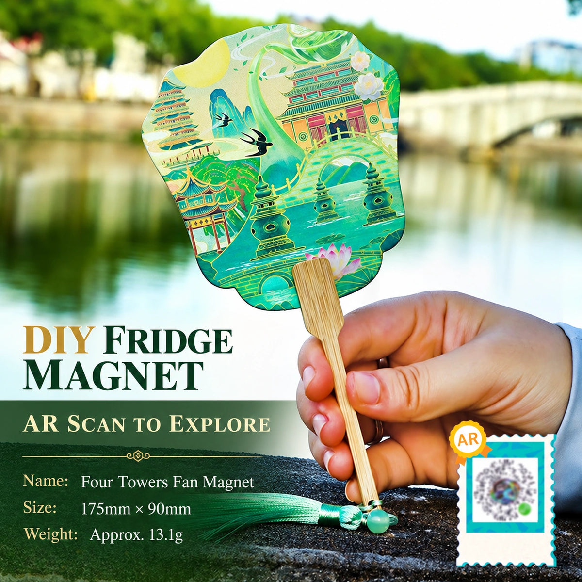 Eastern Aura Four Towers AR Folding Fan Magnet — product detail image 13