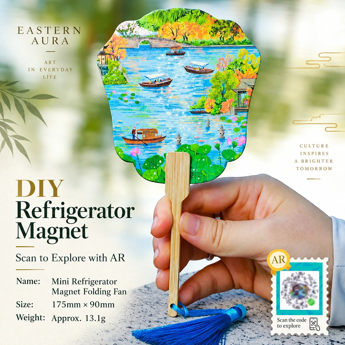 Eastern Aura Four Towers AR Folding Fan Magnet — product detail image 17