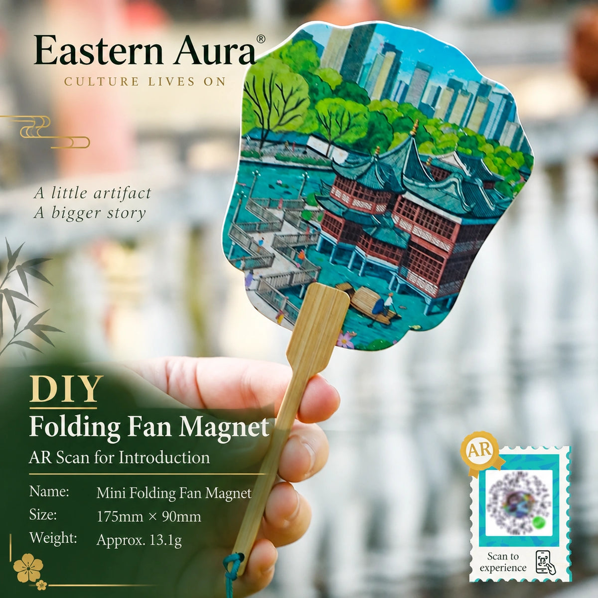 Eastern Aura Four Towers AR Folding Fan Magnet — product detail image 18