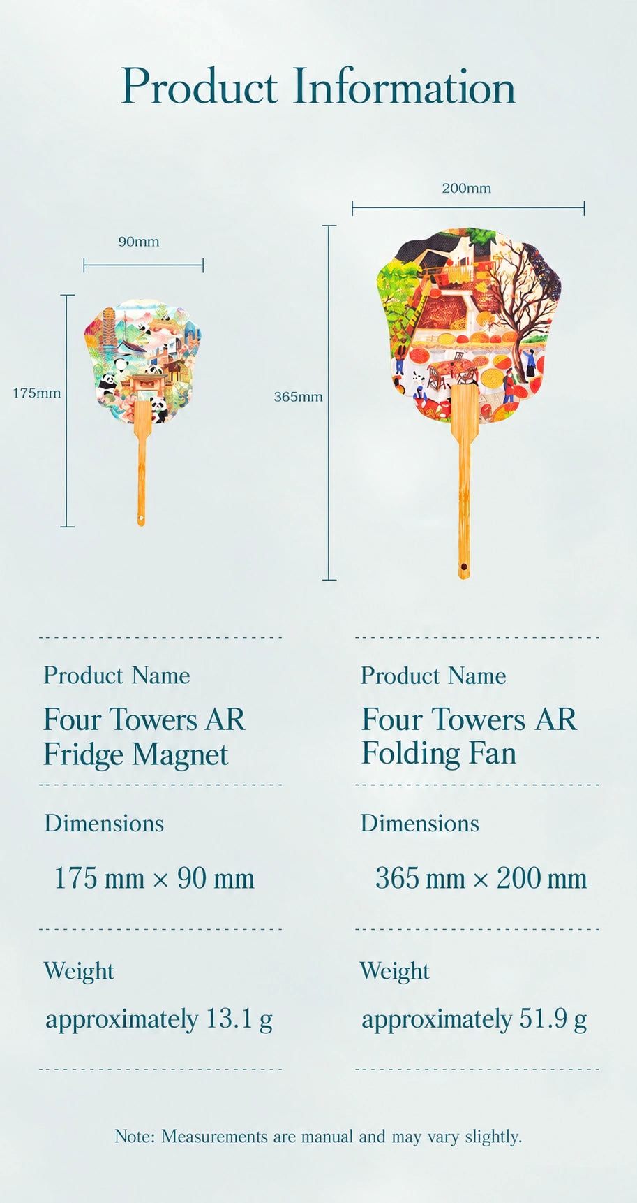 Eastern Aura Four Towers AR Folding Fan Magnet — product detail image 28