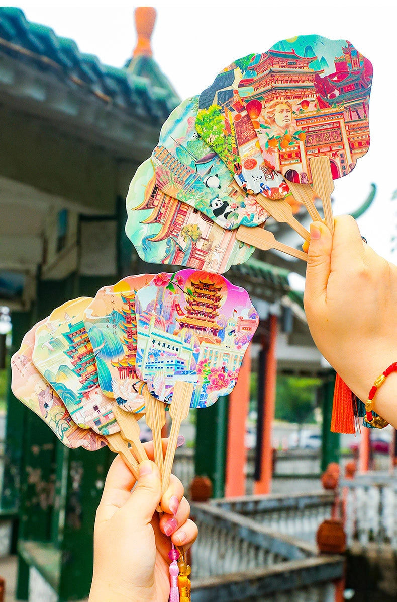 Eastern Aura Four Towers AR Folding Fan Magnet — product detail image 43